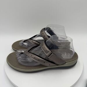Orthofeet Gaya Thong Sandals Womens 9 WIDE Pewter Orthotic Insole